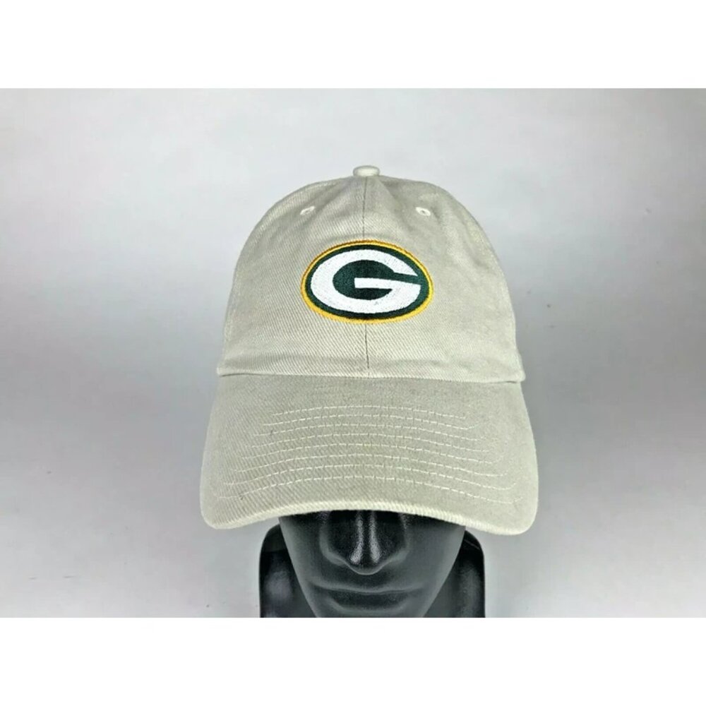 NFL Mens Beige Adjustable Round Bill Screw Patch Strapback Baseball Cap One Size
